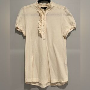 Marc by Marc Jacobs ivory ruffled collar knit top, size M